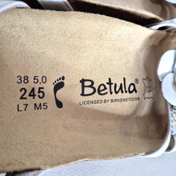 Betula by Birkenstock Quito White Floral Sandals - Size 7 - 7.5 - Picture 11 of 15